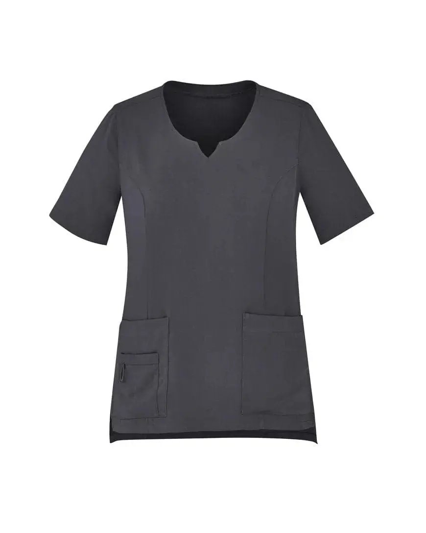 Biz Care Womens Tailored Fit Round Neck Scrub Top CST942LS - Simply Scrubs Australia